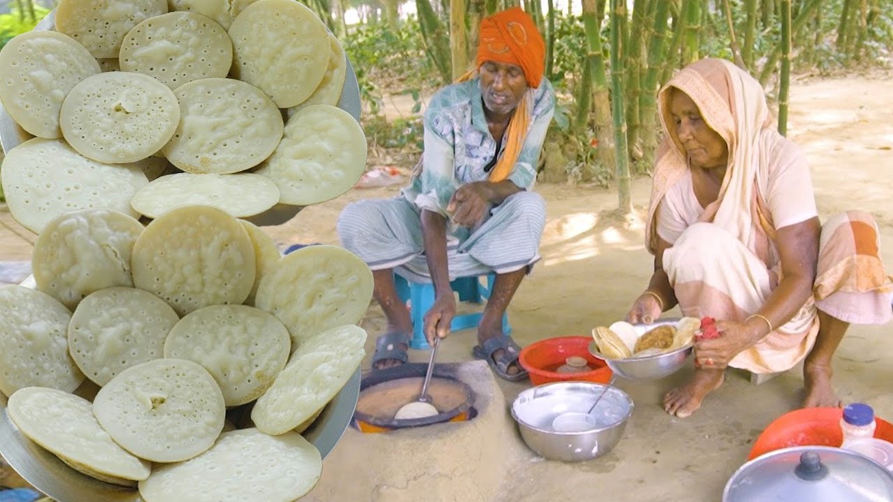 80 Year's old Grandpa & Grandma Making Chitoi pitha || Village style pitha recipe ||