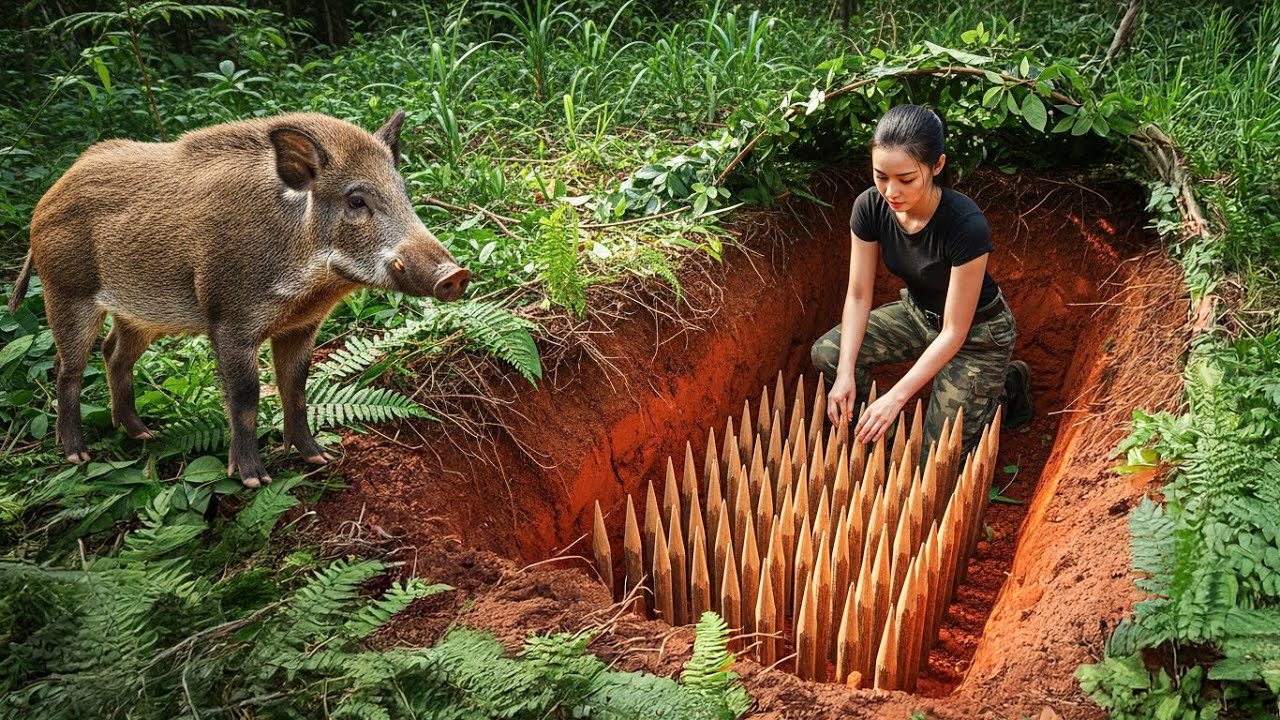 Determined to Subdue Wild Boars | Digging a Giant Trap Hole for Survival Part 2