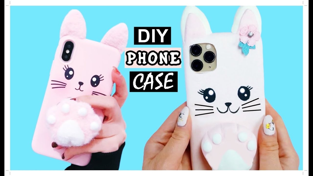 DIY - How To Make a Homemade Phone Case From Scratch - Pink Cat Phone Case