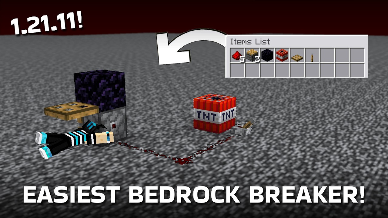 Minecraft 1.21.11 Bedrock Breaker Tutorial (Easy & Survival Friendly!)
