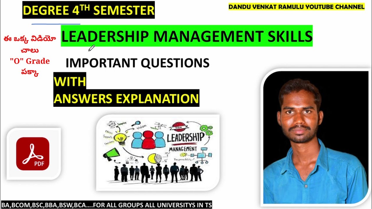 Degree 4th sem Leadership Management skills important Questions Ans Explanation 💯 Pass Damsure Qs