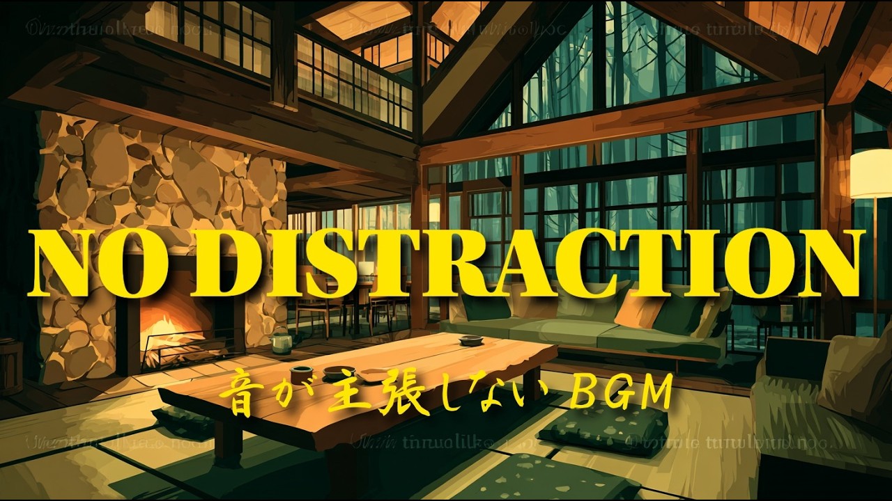 音が主張しない｜No Distraction 和禅モダン暖炉｜Deep Focus Night