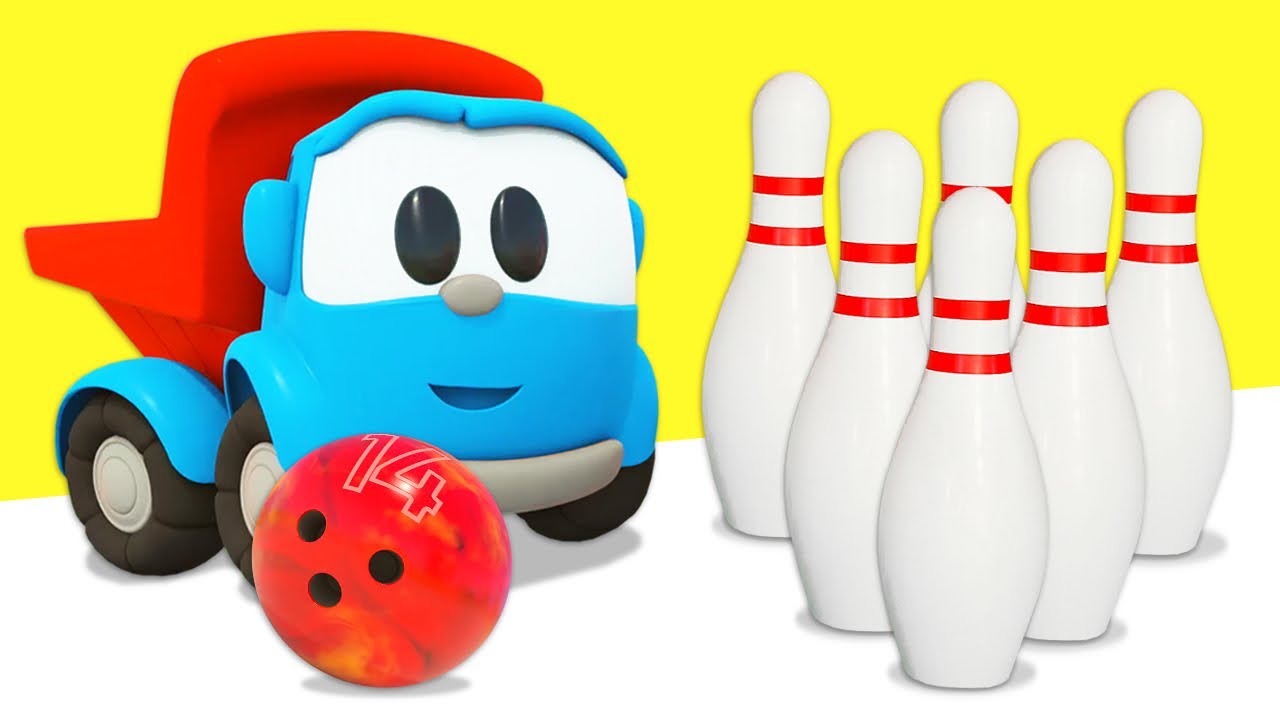 Vamos construir uma pista de boliche com Léo, o caminhão! Desenho animado infantil