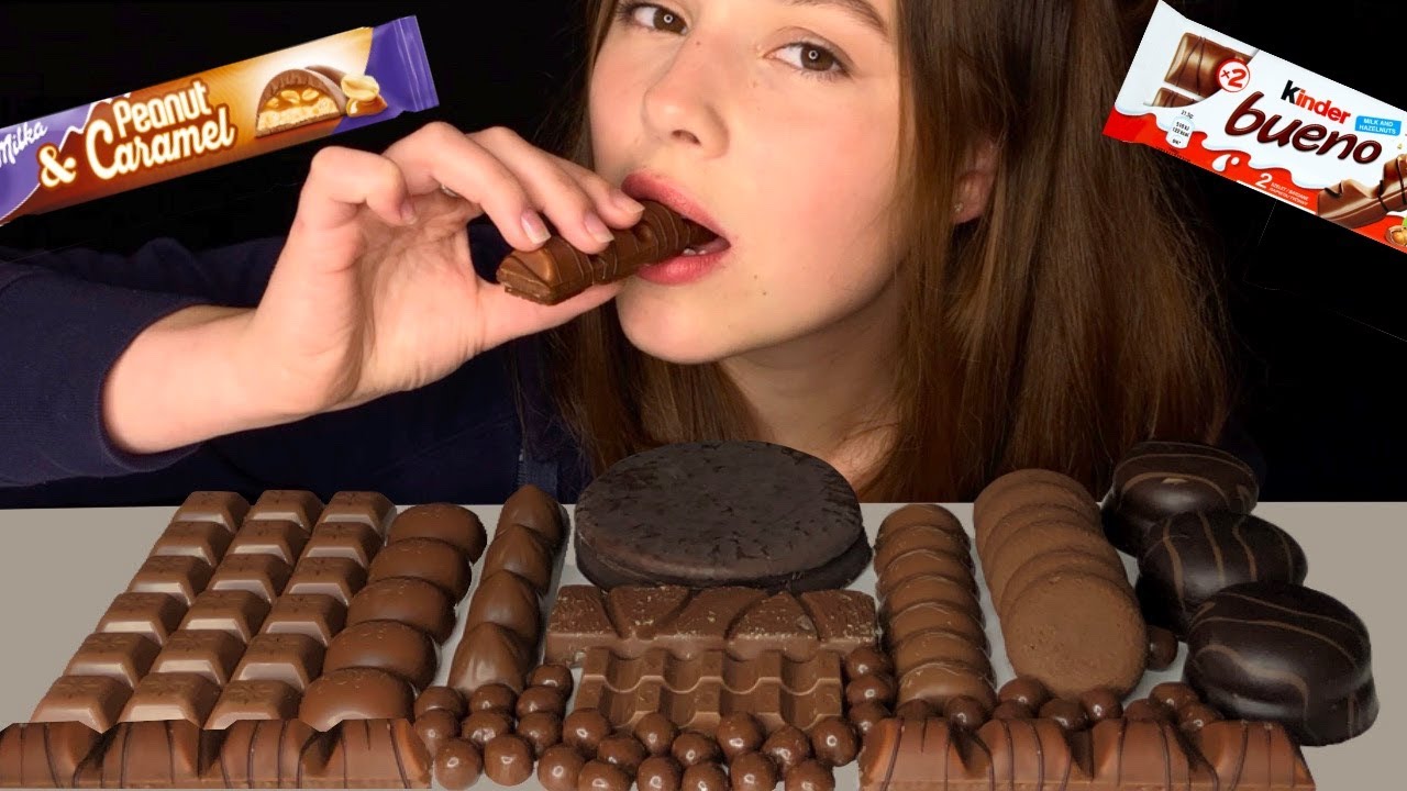 ASMR CHOCOLATE PARTY KINDER BUENO, MARSHMALLOW COOKIE, MILKA CHOCOLATE BAR MUKBANG 리얼사운드 Tati ASMR