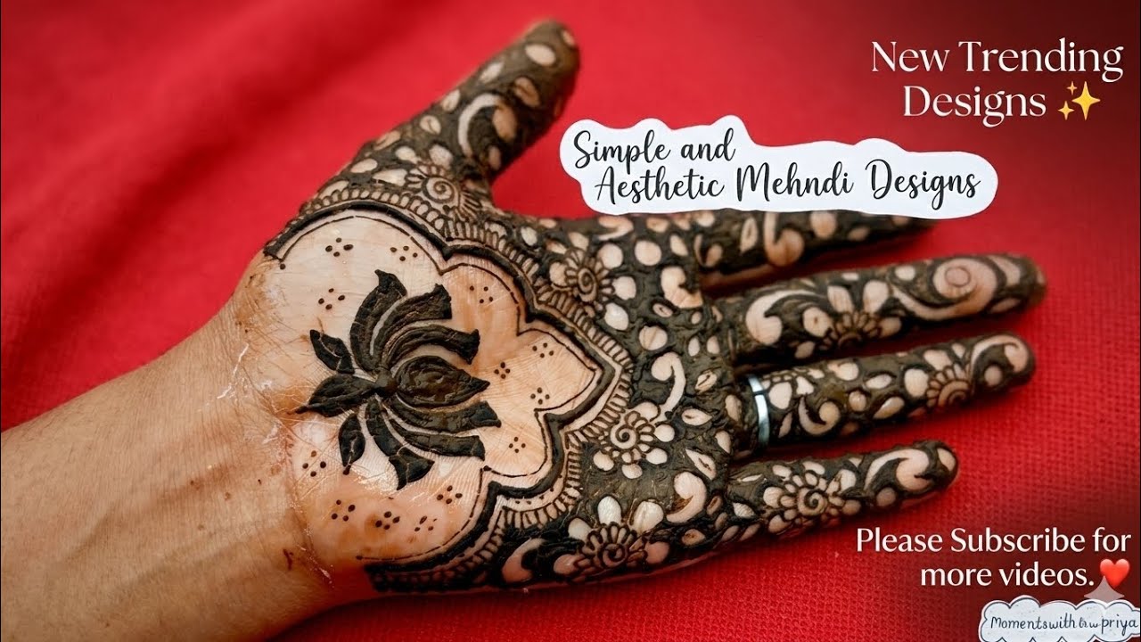 🌷✨Simple, unique and aesthetic mehndi design🌷✨#mehndi #viral #asethetic #explorepage #henna .