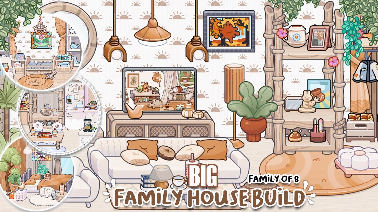 🍂FREE BIG FAMILY OF EIGHT(8) HOUSE BUILD | NATURAL CHIC🍂