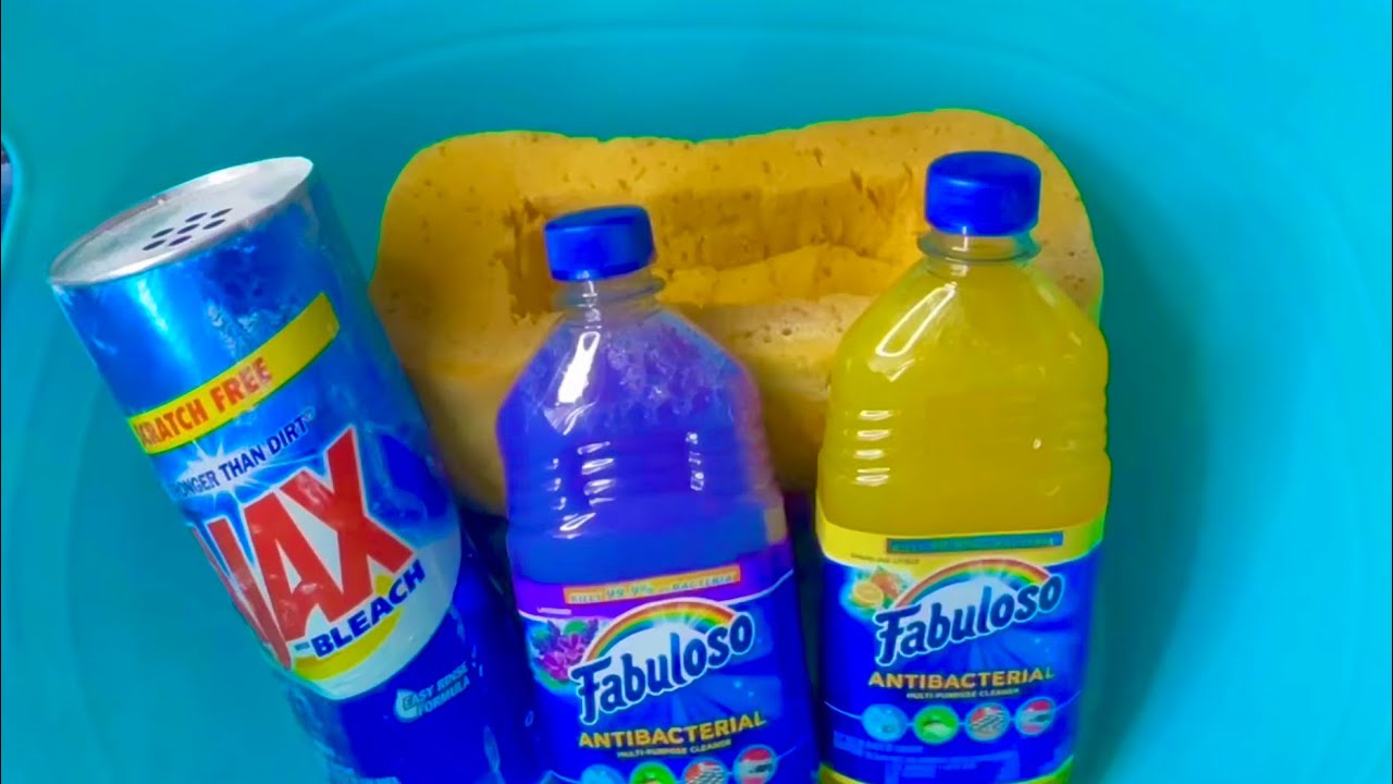 #ASMR🫧Squeezing OLD Sponges🧽  Fabuloso Antibacterial, AjAX Bleach Powder
