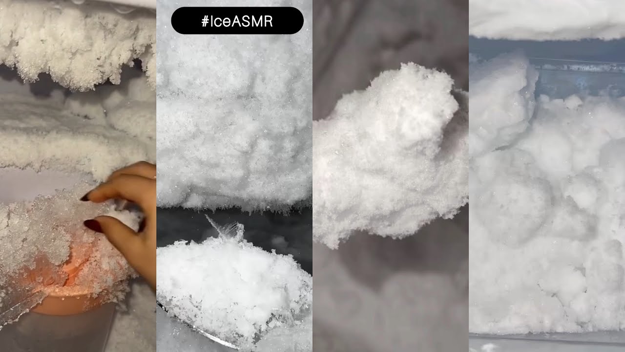 Frozen Freezer 🤗Pure ice ❄️ Feel the soft crunch and frozen texture🥰 Perfect for relaxation 😊😌ASMR❤️