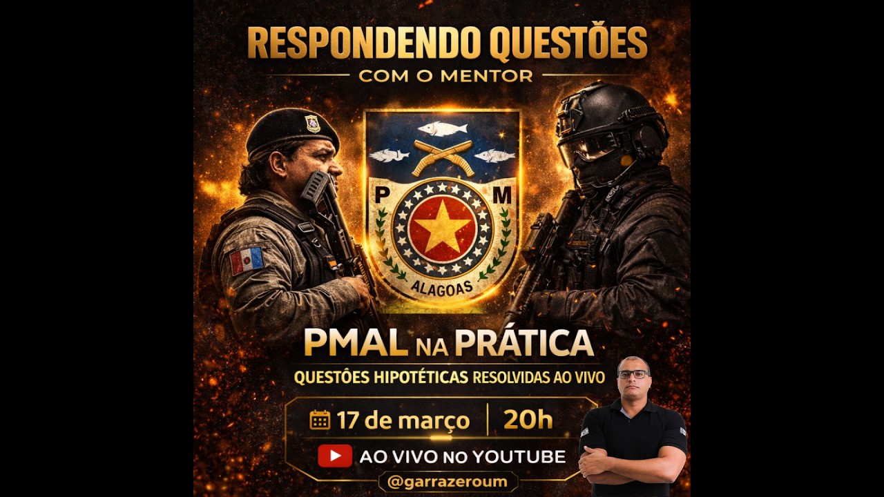 RESPONDENDO QUESTÕES COM O MENTOR | CEBRASPE |ESTATUTO DA PMAL  | PROF JEAN WALLNEY