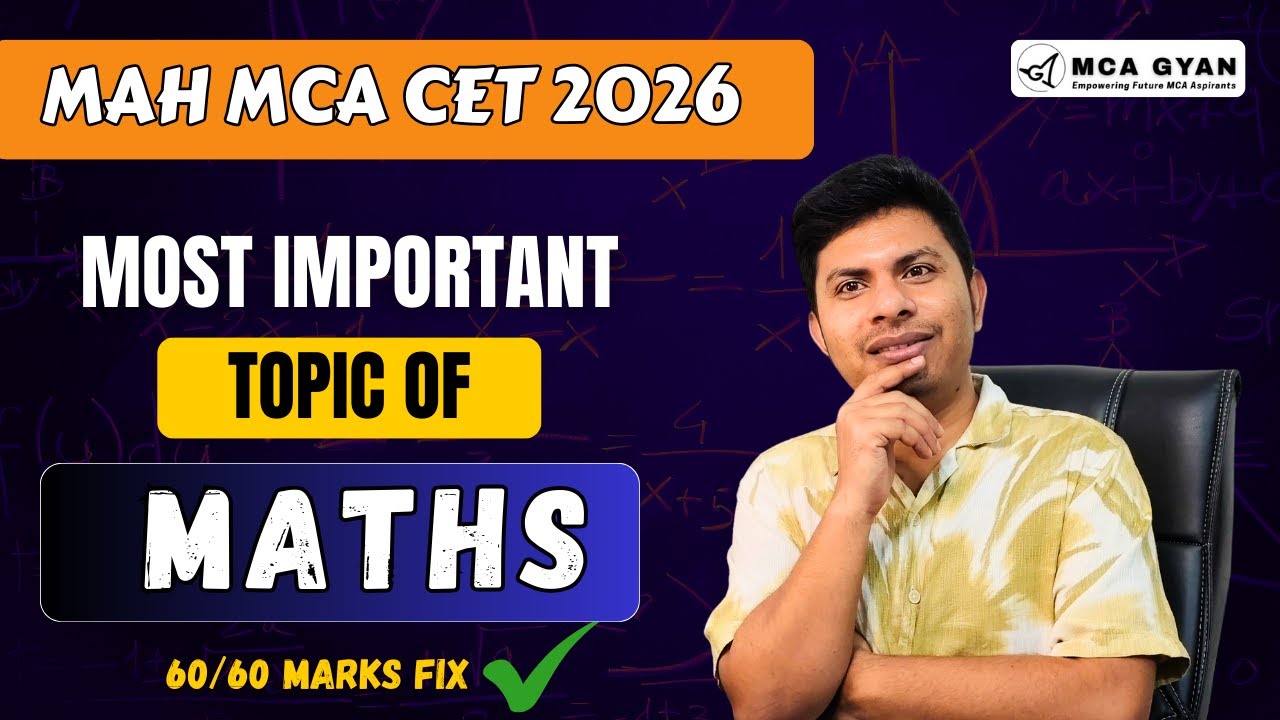 MAH MCA CET 2026 | Maths Important Topics LIVE 🔴 | Complete Strategy + High-Weightage Chapters