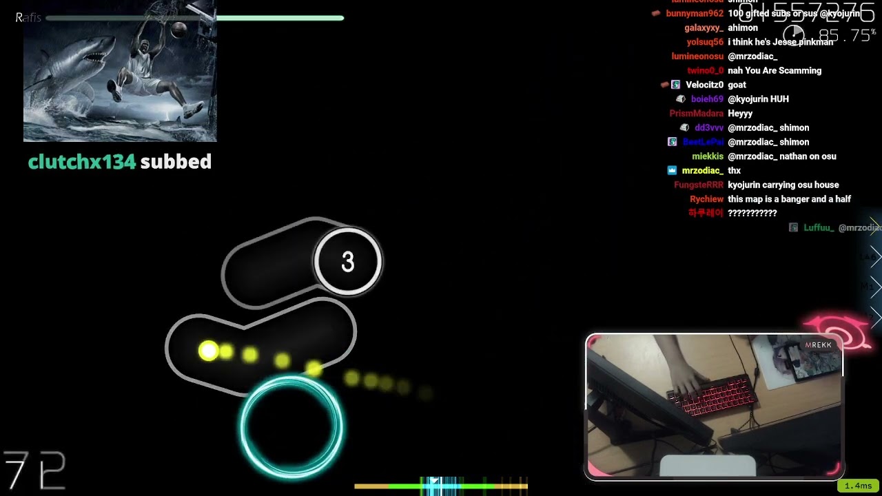 (mrekk) he is overstreaming