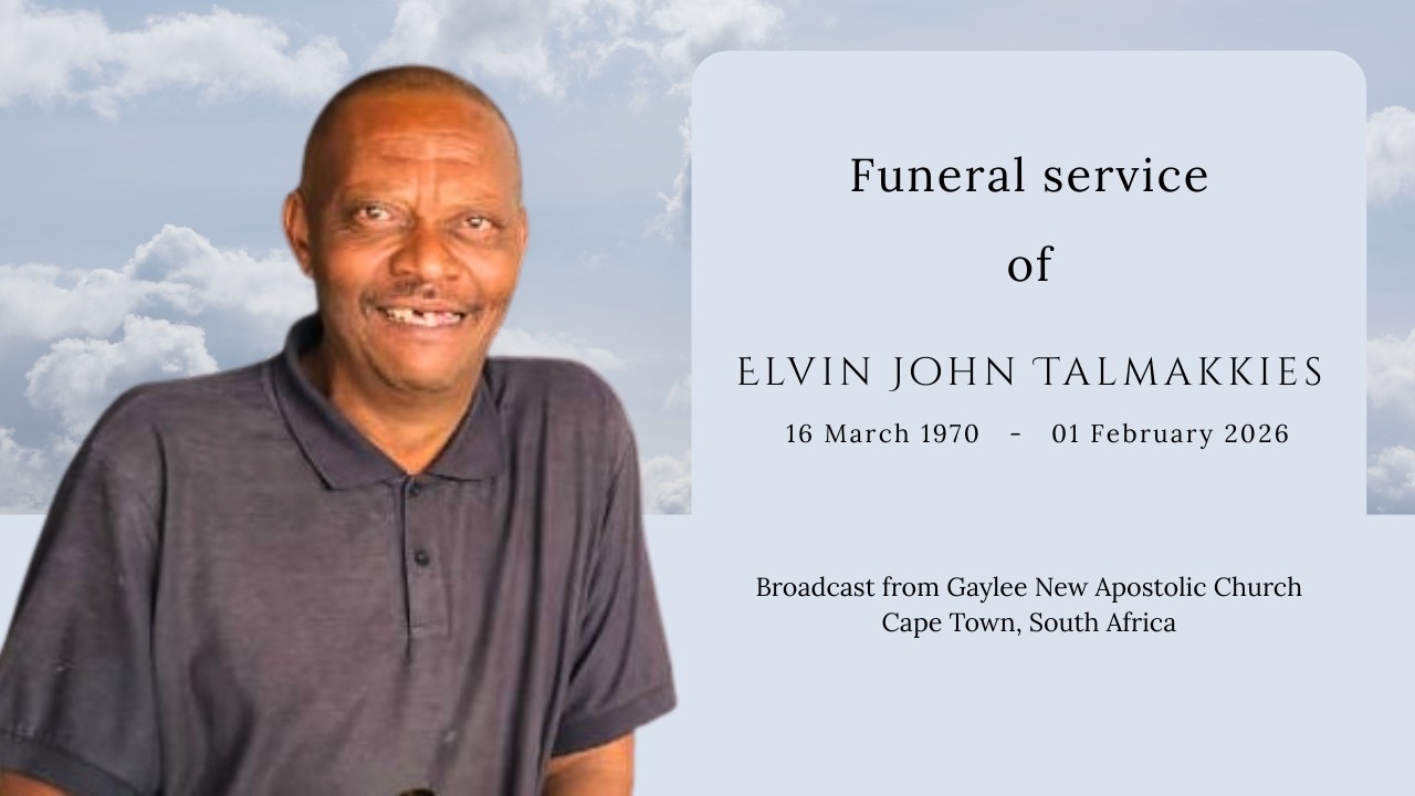 Funeral service of Elvin John Talmakkies - Saturday, 07 February 2026 at 09h00