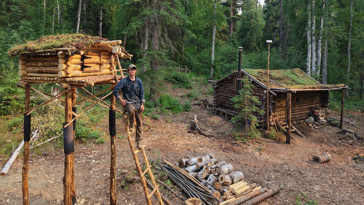 Off-Grid Alaska | Wildfires, Bears & Finishing the Cache | Week 3 |EP13|