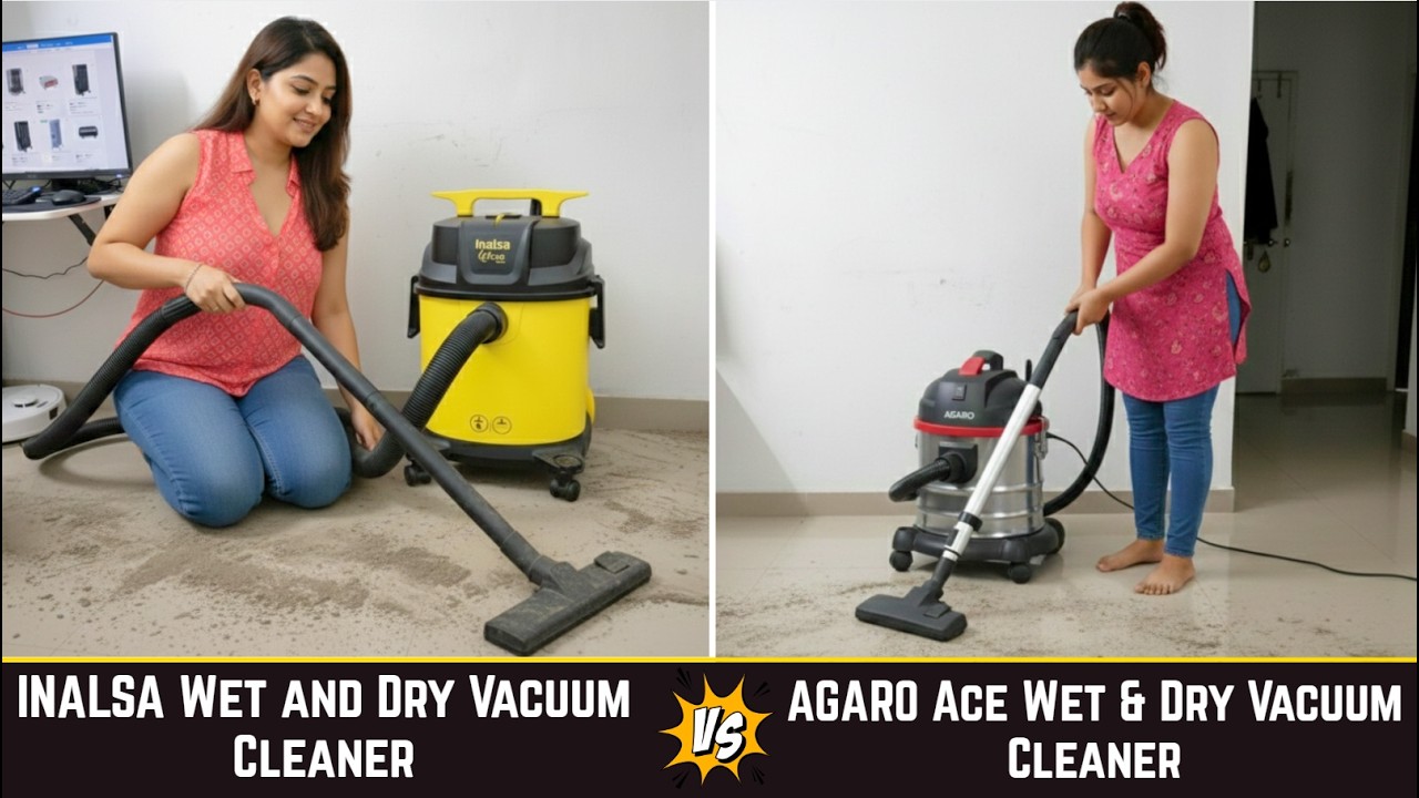 AGARO Ace 1600W vs INALSA WD 1200W Vacuum Cleaner Detail Comparison Of Cleaning Test.