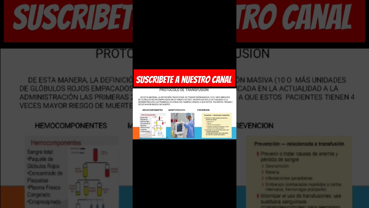 🚨PROTOCOLO DE TRANSFUSI&Oacute;N MASIVA 🚨