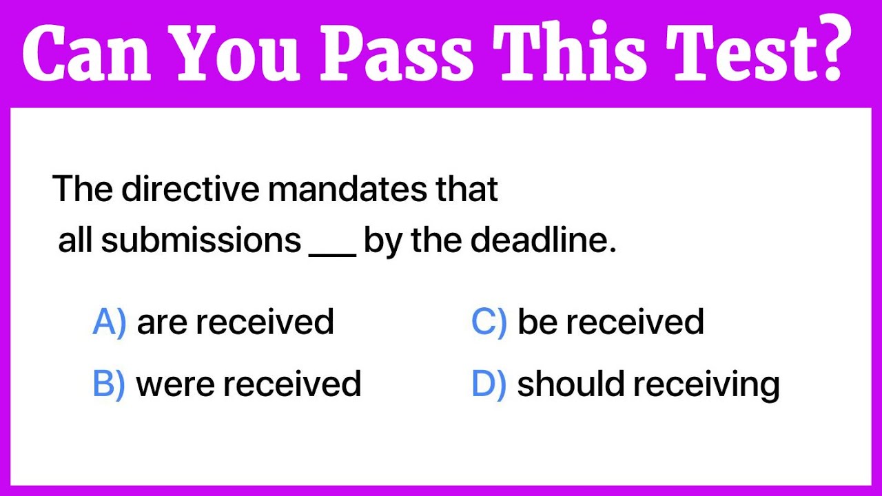 English Grammar Test Questions | Multiple Choice Quiz with Answers | Part 42