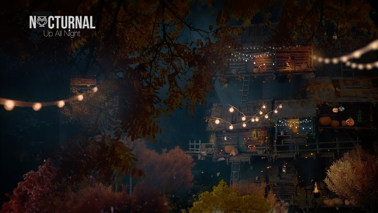 Tree House Tucked Away  in the Autumn Forest | Fantasy ASMR Ambience
