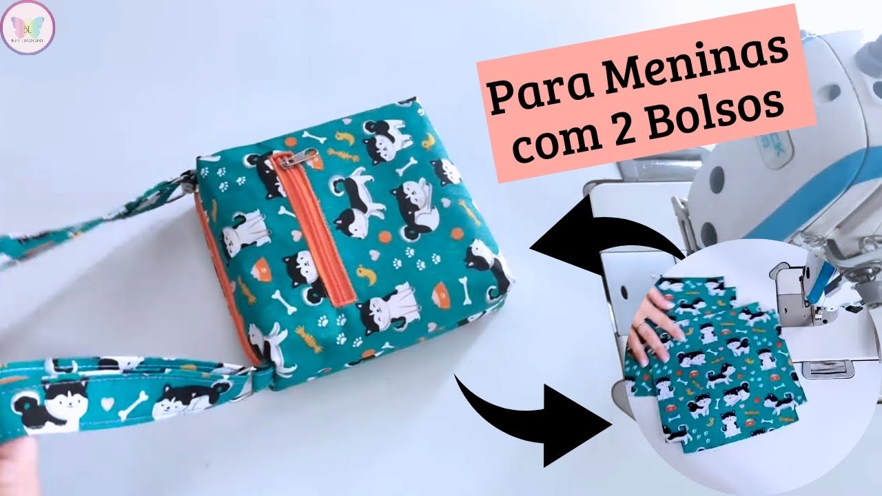 ⭐ PARA MENINAS |  BOLSA COM 2 ZÍPERES . #artesanato #costuracriativa #diy