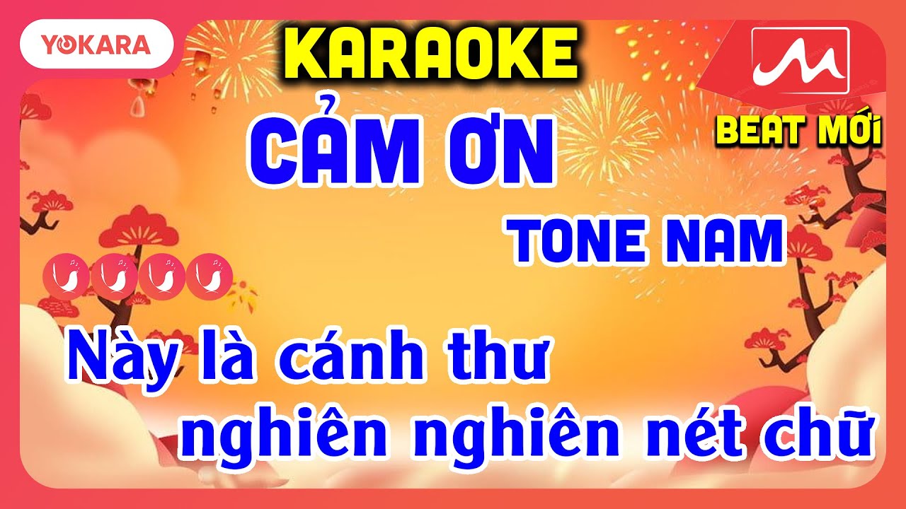 KARAOKE | CẢM ƠN - TONE NAM | BEAT MỚI DỂ HÁT | YOKARA MOCTV