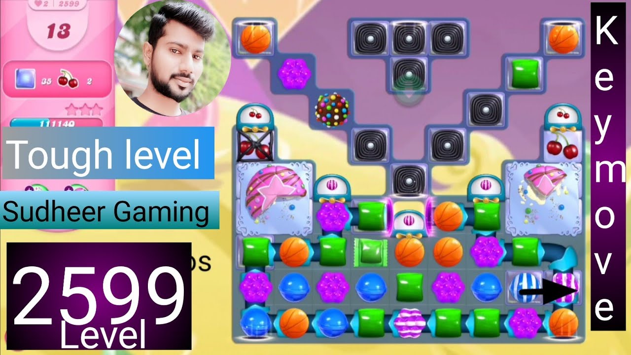 Candy crush saga level 2599 । Tough level । No boosters। Candy crush saga 2599 । Sudheer Gaming Tips