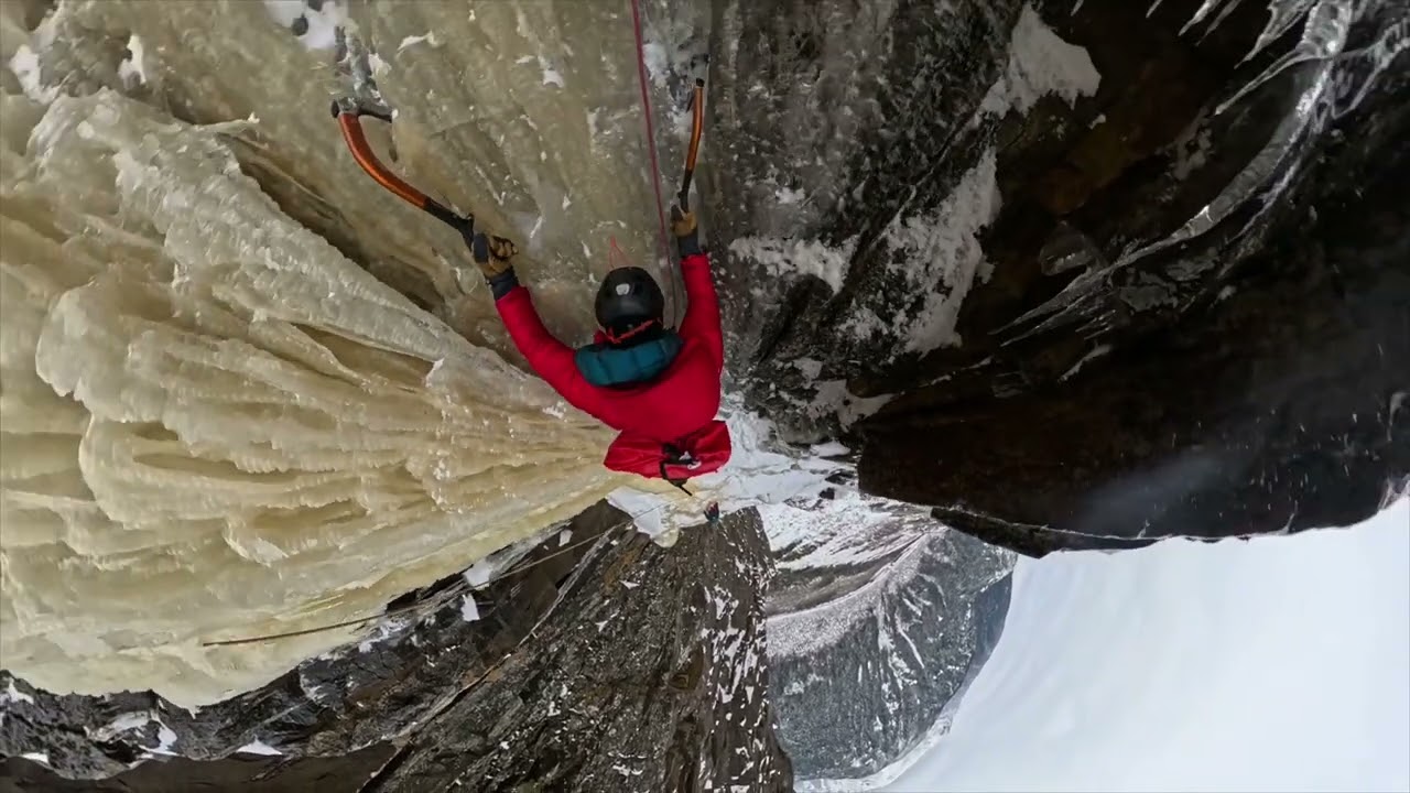 Ice climbing in New Hampshire. Black Dike . Early December 