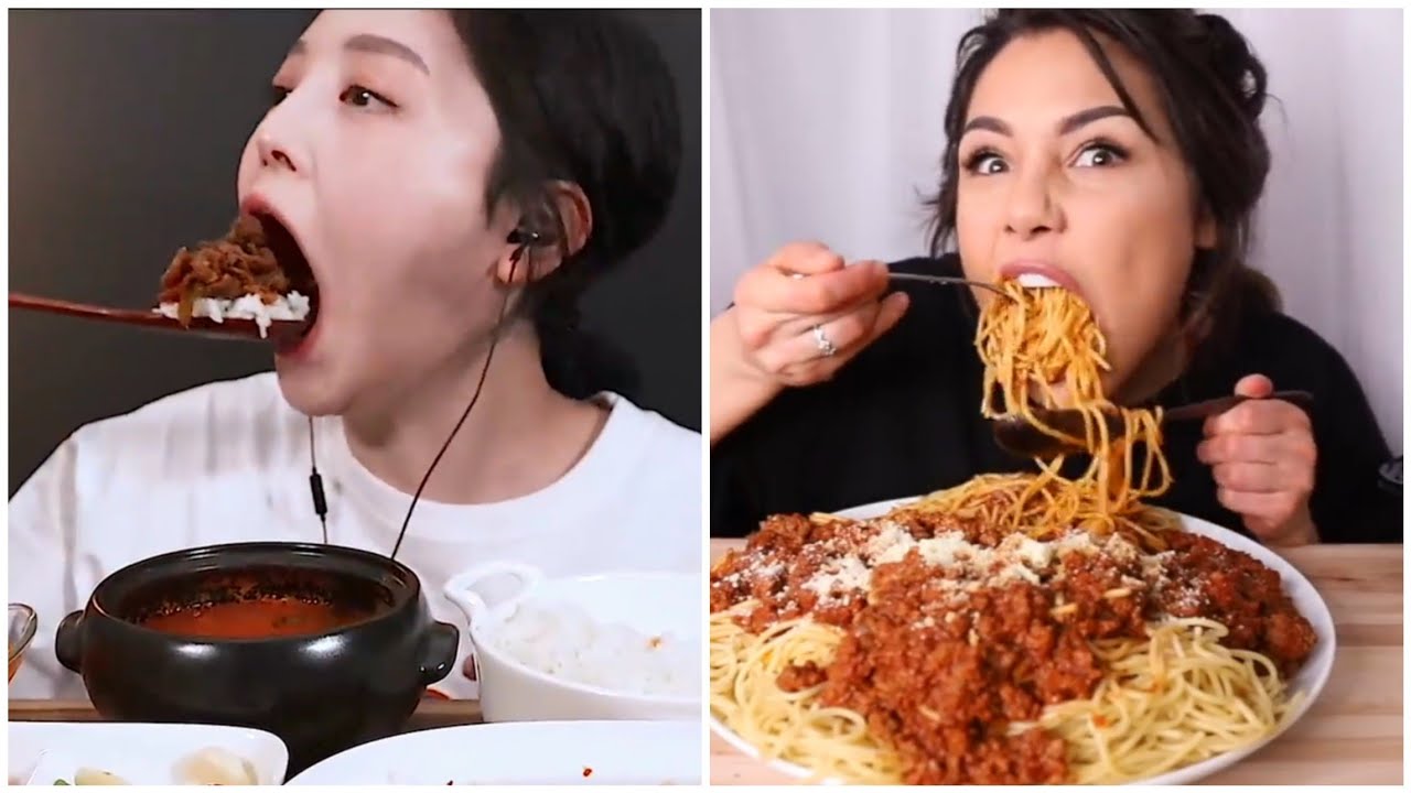 Mukbangers doing insanely BIG BITES