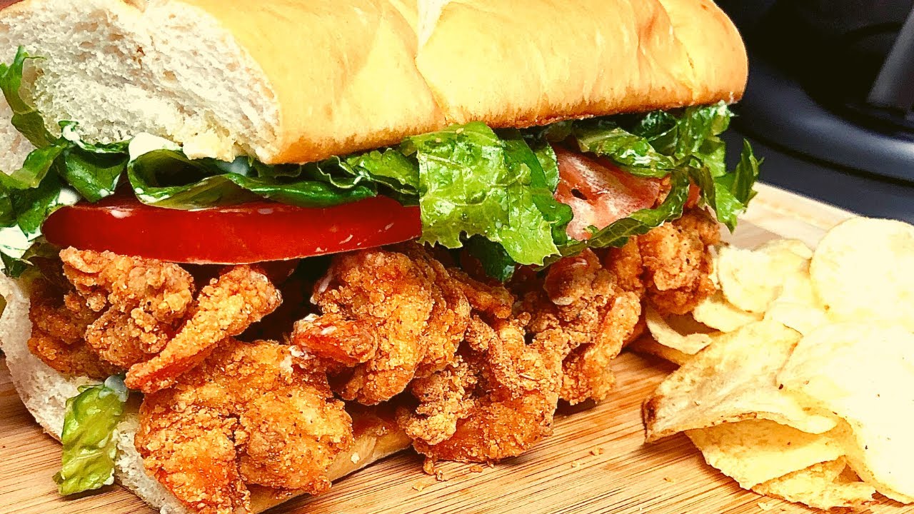 The best New Orleans Style Crispy Shrimp Po Boy Sandwich.. Easy recipe
