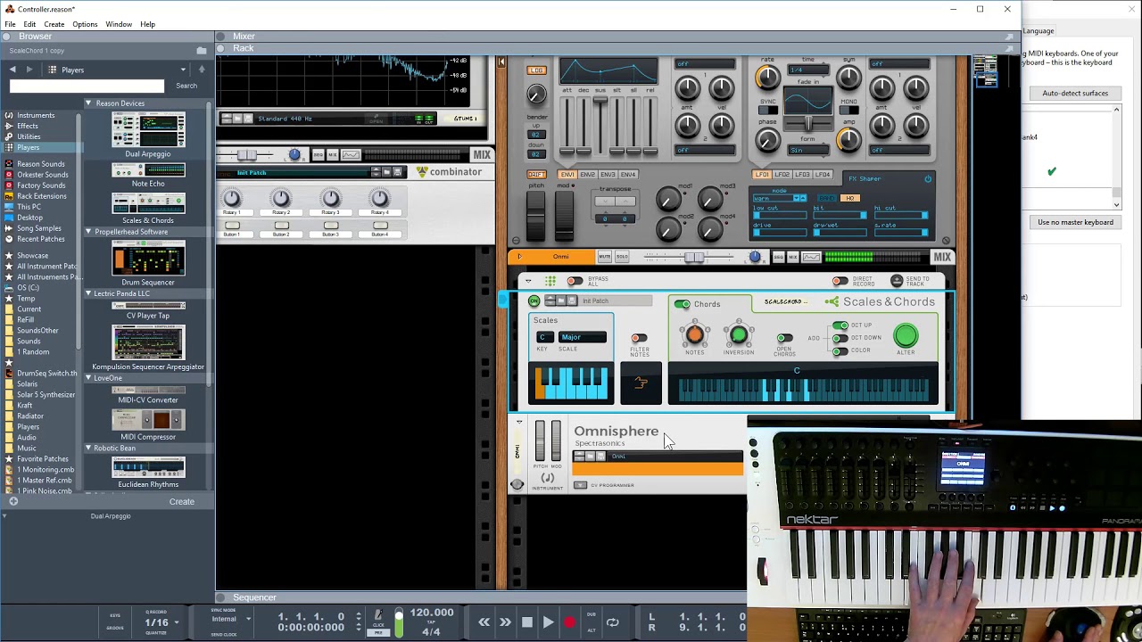Setting up Midi Controllers in Reason with a twist