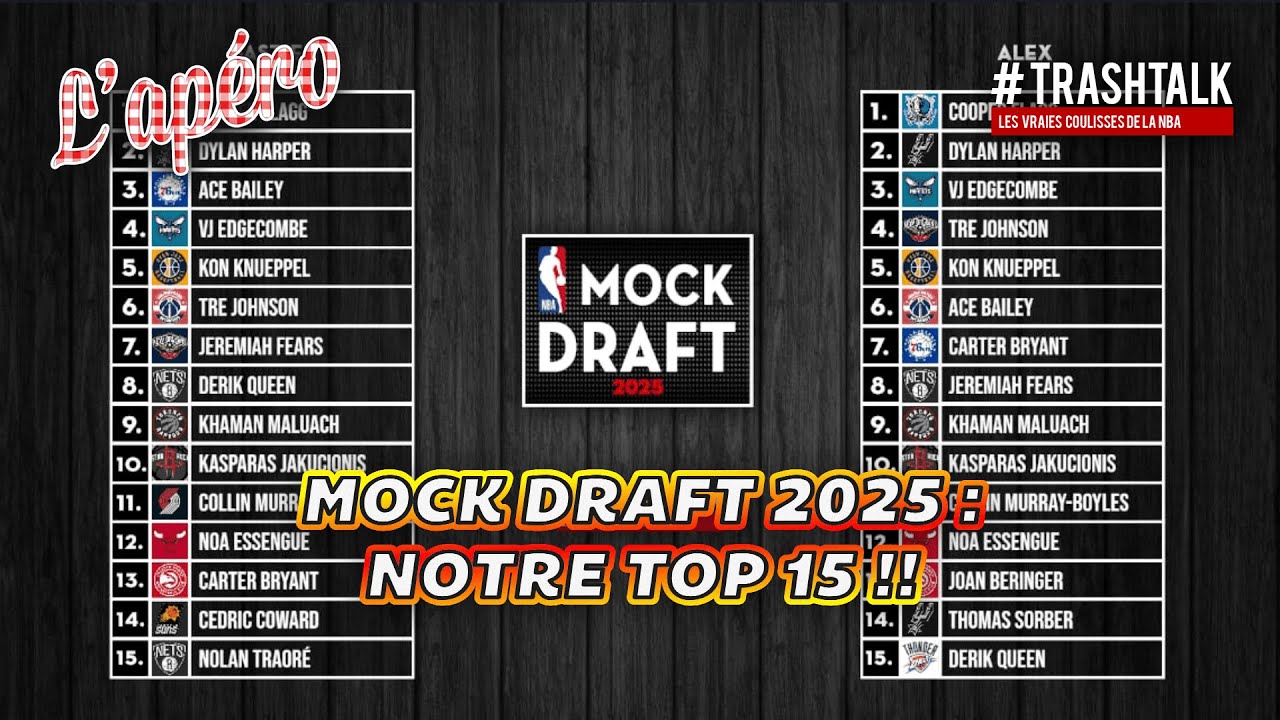 NBA Mock Draft 2025 : voici nos picks 1 &agrave; 15 !