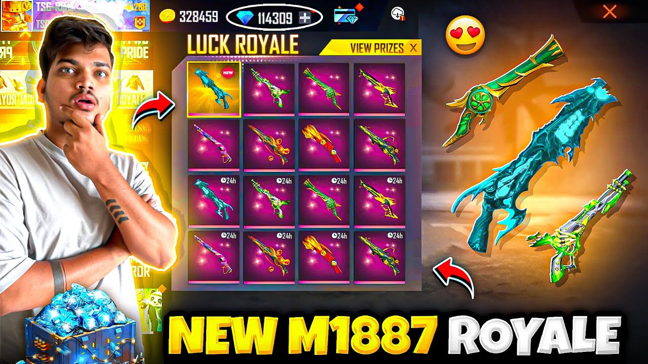 Free Fire New M1887 Royale😍 All Rare M1887 Are Back In 9 Diamonds💎 -Garena Free Fire