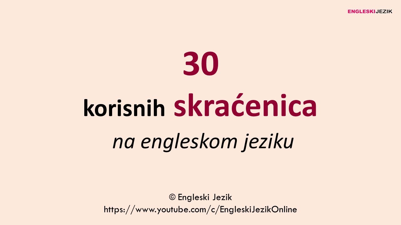 30 korisnih skraćenica na engleskom jeziku