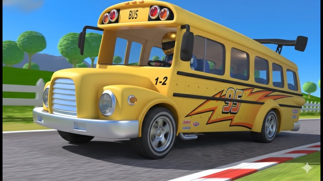 Wheels on the Racing Bus | The Racing Bus || 134 Seconds || Crocomix Kids TV