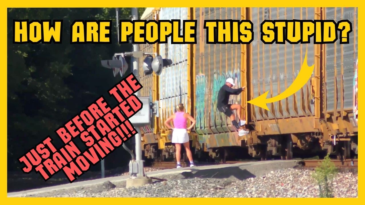 This could've been the LAST mistake they ever made!!! Train started moving moments later!!!