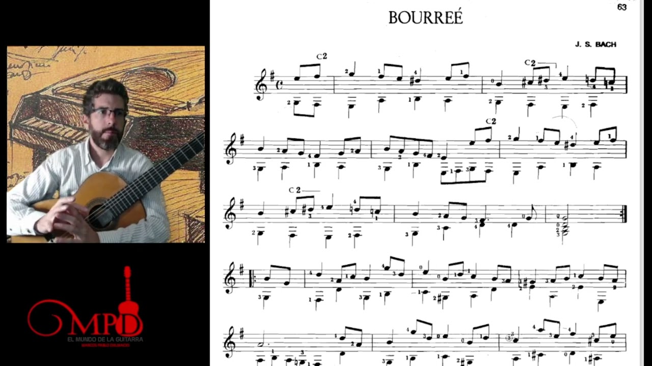 J. S. Bach: Bourrée BWV 996 (Iniciação do Violão, Henrique Pinto) - Parte 1/2