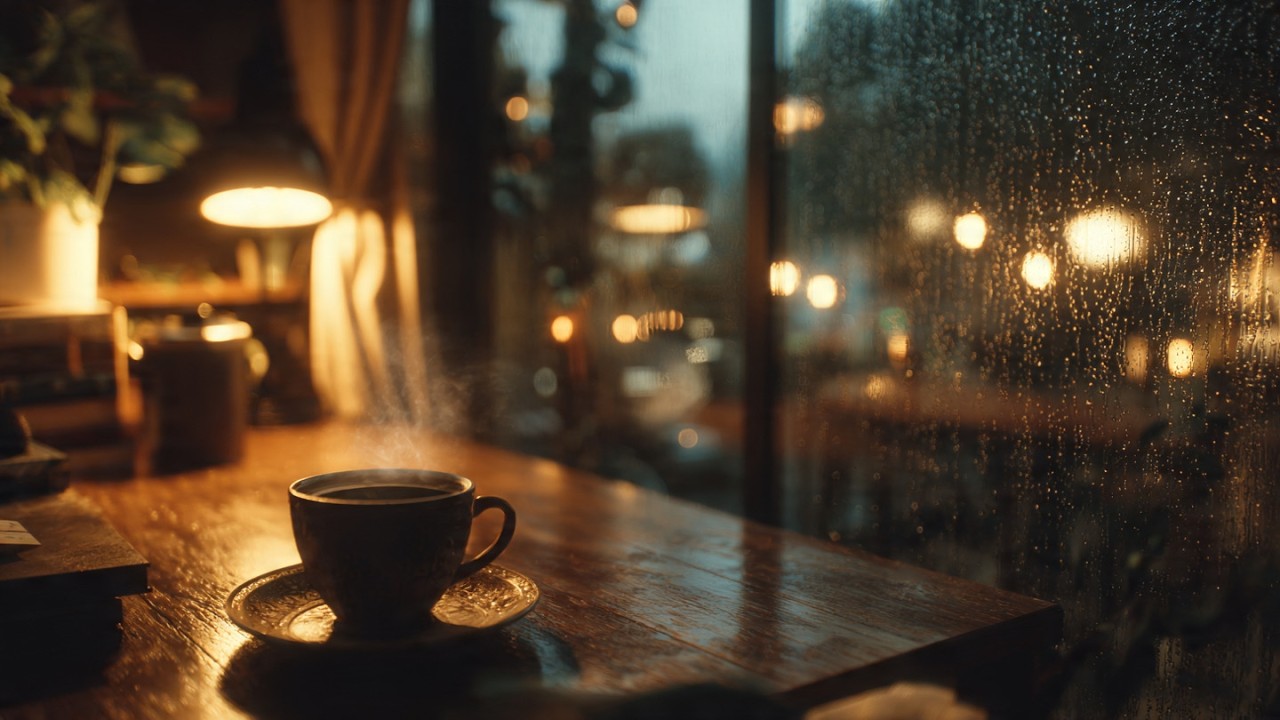 Café Nocturno con Lluvia Suave para Estudiar y Concentrarte