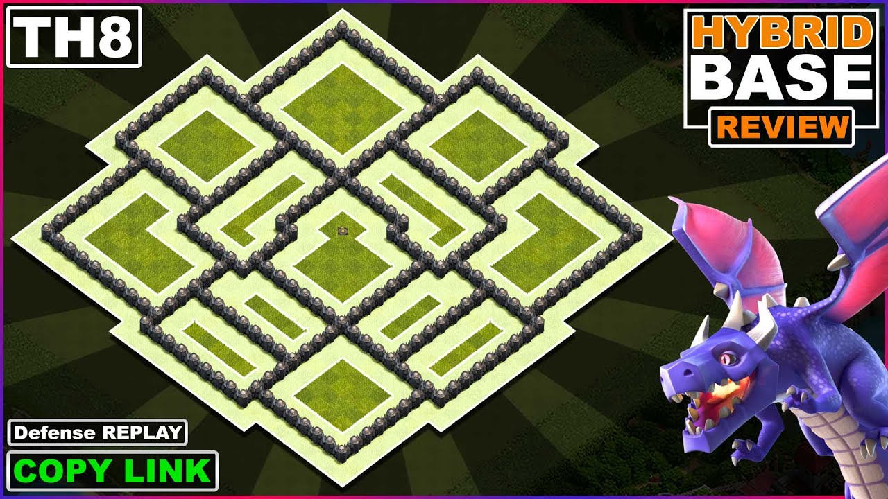 NEW BEST TH8 Hybrid/Trophy Base 2022 with COPY LINK | COC Town Hall 8 Base Design - Clash of Clans