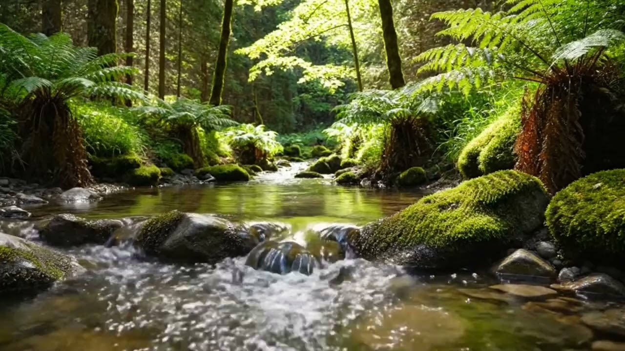 Rainy Forest River |  Birds & Water Sounds for Deep Sleep