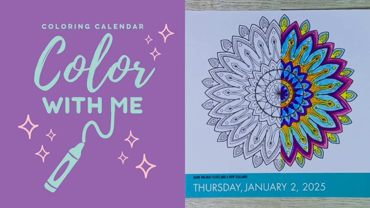 Daily Coloring Calendar 2025 | Color With Me [January 2] (Lo-fi)