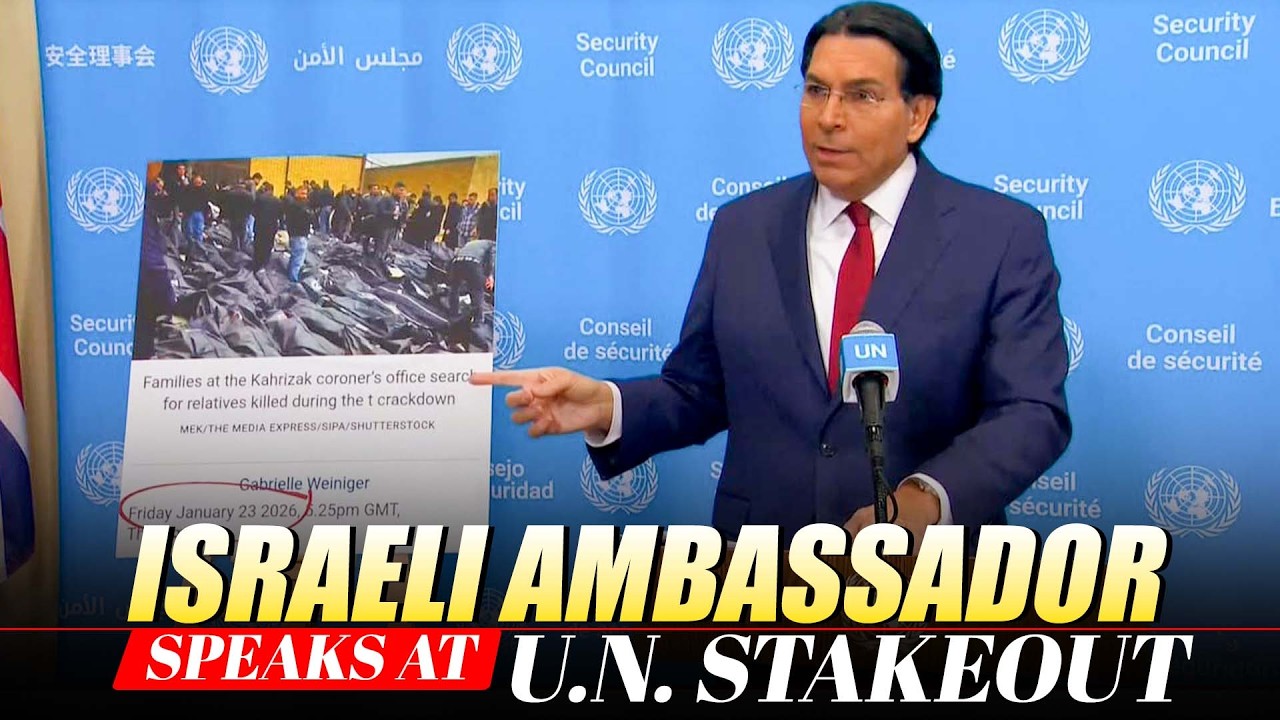 Israeli ambassador Danny Danon speaks at U.N. stakeout