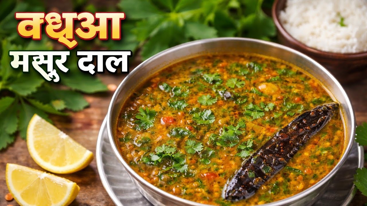 सर्दियों की स्पेशल बथुआ मसूर दाल Bathua Masoor Dal Recipe घर की बनी वेरी टेस्टी बथुआ मसूर दाल 