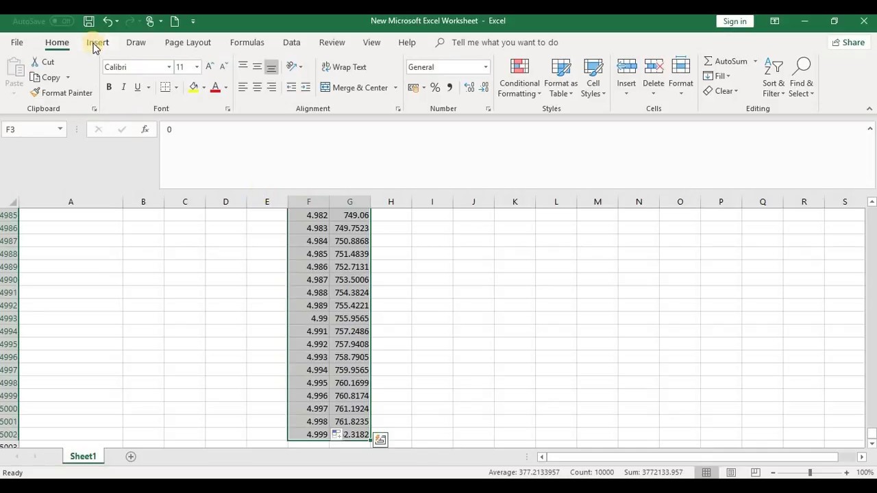 Analysing Countermovement Jump Force Data in Microsoft Excel (Pt 1 - Plotting the Data)