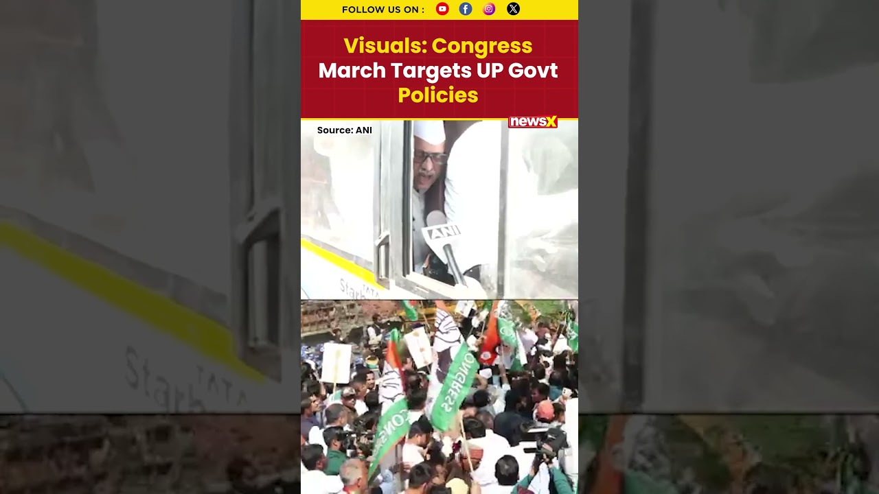 #watch | Indian National Congress March Targets Uttar Pradesh Govt Over Policy Failures #shorts