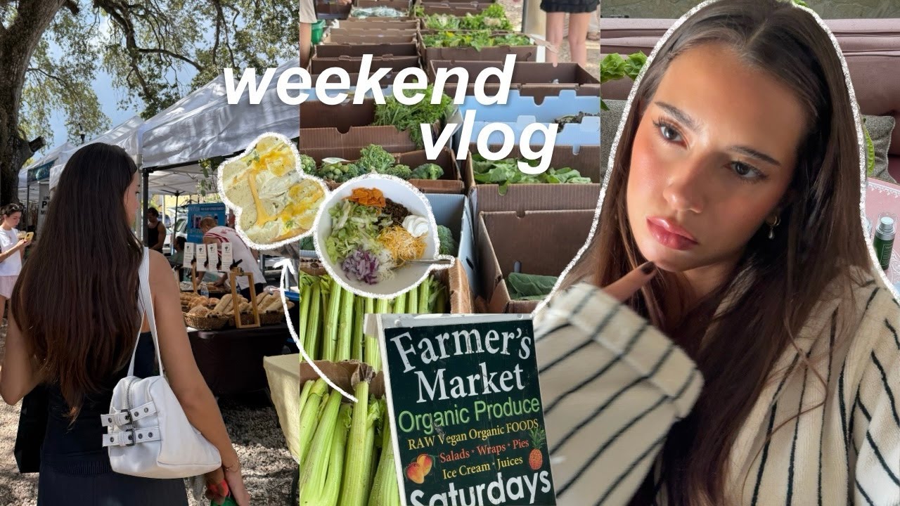 realistic weekend in my life ⋆⭒˚ farmers market, dua lipa concert, lazy meals, & rainy days