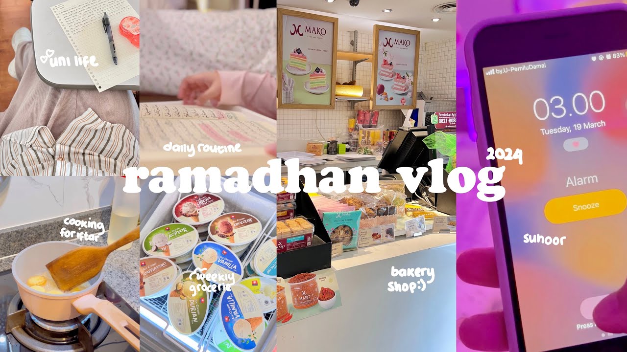 A DAY IN MY LIFE✧˖ramadhan edition,iftar & sahur,weekly grocery,bakeryshop,waking up at 3am,uni life