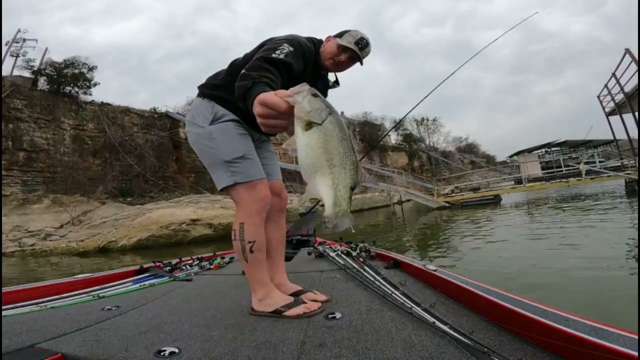 Top water bass in early February, water temps are rising and the bass are getting aggressive.