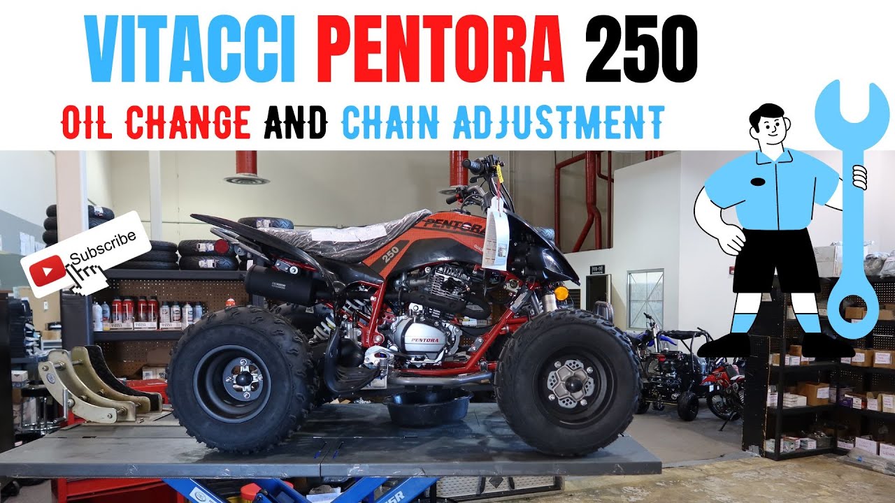 VITACCI PENTORA 250 OIL CHANGE AND CHAIN ADJUSTMENT