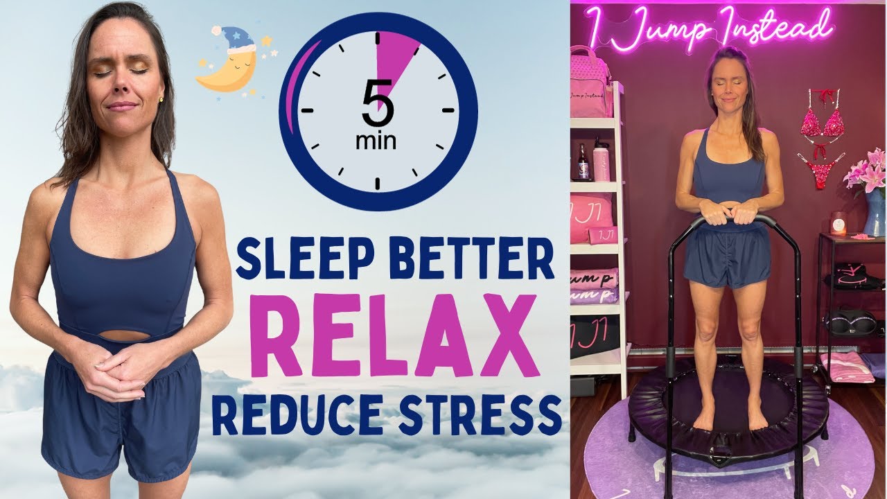 Rebounding Routine for Better Sleep, Relaxation & Stress Reduction 5 Min | I Jump Instead Cellercise