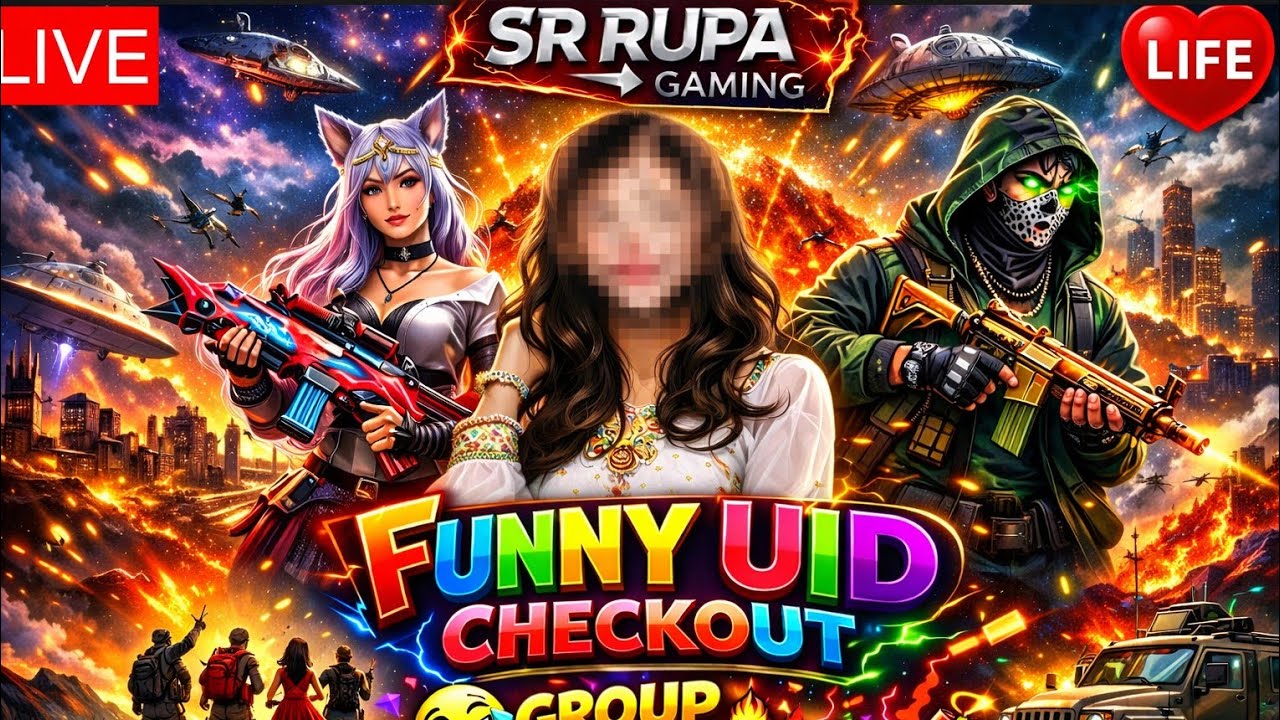 FREE FIRE 🔥 LIVE 🔴 UID CHECK OUT 😂| SR RUPA GAMING 🩵 |