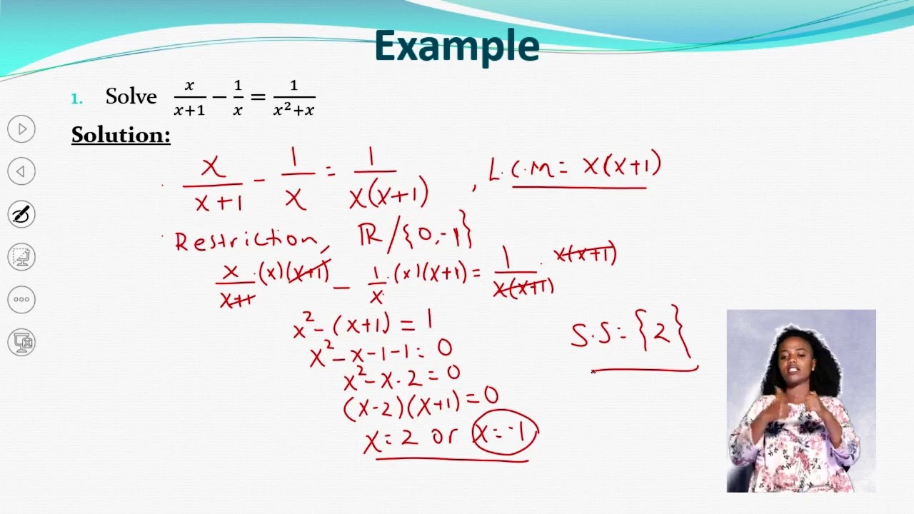 Rational equations and graph of rational function