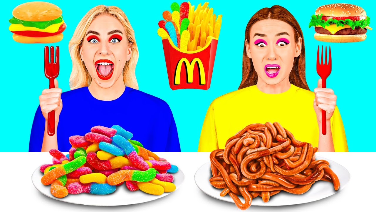 Comida Gomosa vs Comida de Verdad Desaf&iacute;o #2 por BooBoom Challenge